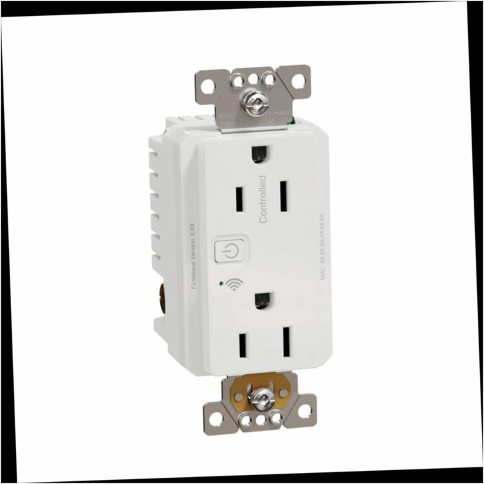 Duplex Outlet 15 Amp 125-Volt Tamper Resistant Indoor Wi-Fi Energy Monitoring Matte White Back Wire Receptacle X Series