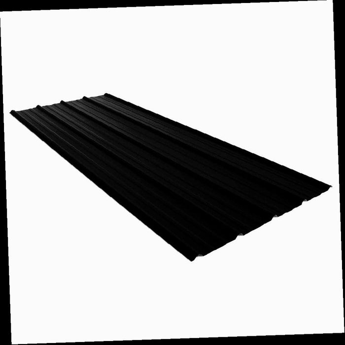 Roof/Wall Panel, Ribbed, Black, 3/4 in. x 3 ft. x 8 ft., 29-Gauge, Galvanized Steel