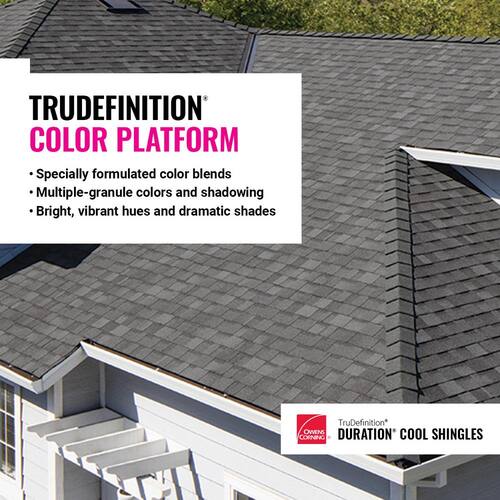 Architectural Shingles, TruDefinition Duration Cool Plus Midnight, 32.8 sq. ft. Per Bundle (21-Pieces)