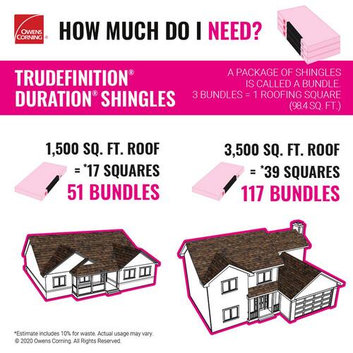 Architectural Shingles, TruDefinition Duration Cool Plus Midnight, 32.8 sq. ft. Per Bundle (21-Pieces)