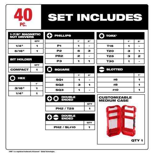 SHOCKWAVE Impact Duty Alloy Steel Screw Driver Drill Bit Set (40-Piece)