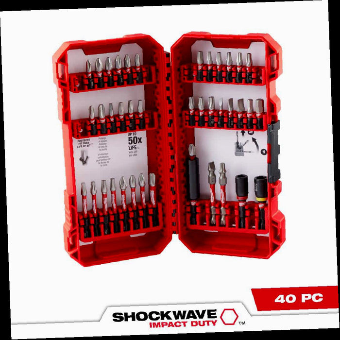 SHOCKWAVE Impact Duty Alloy Steel Screw Driver Drill Bit Set (40-Piece)