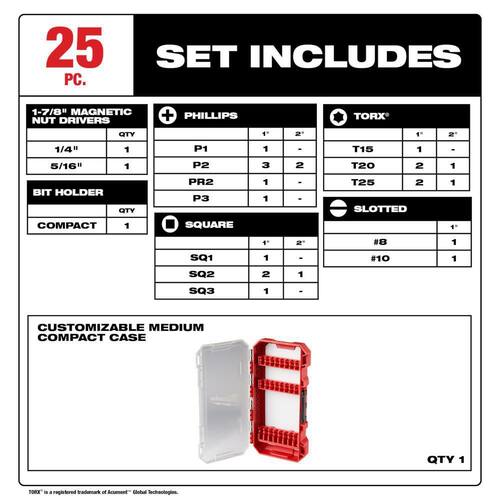 SHOCKWAVE Impact Duty Alloy Steel Screw Driver Bit Set (25-Piece)