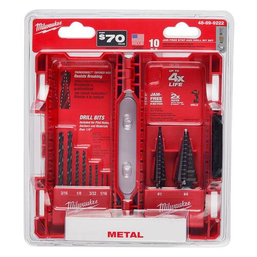 Black Oxide Step Drill Bit Set (10-Piece)