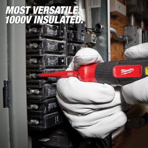 1000V Insulated Slim-Tip Multi-Bit Screwdriver, 4-in-1