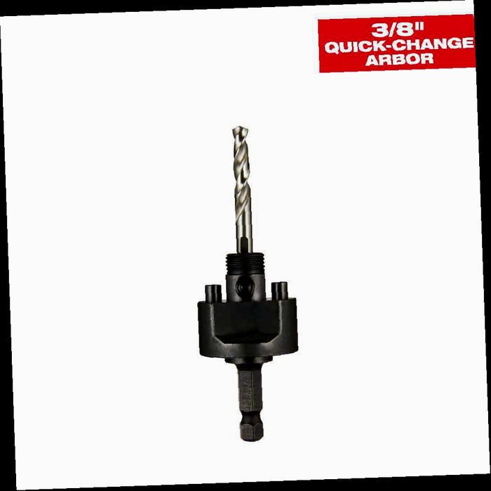 Quick Change Large Hole Saw Arbor with Pilot Drill Bit, 3/8 in.