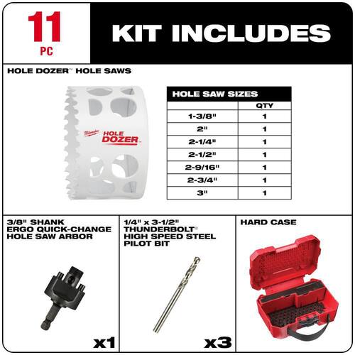 Hole Dozer General Purpose Bi-Metal Hole Saw Set (11-Piece)