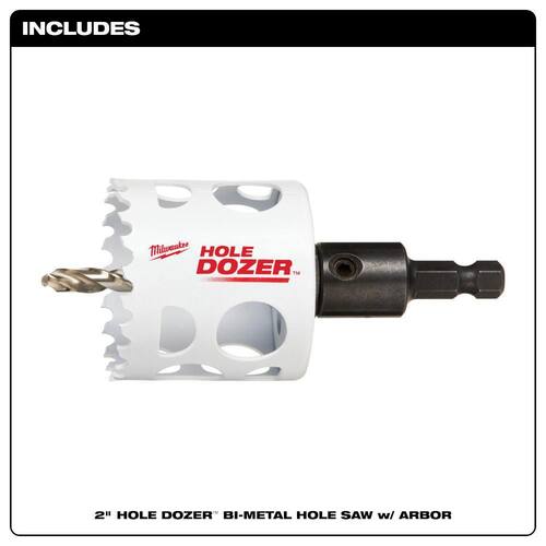 Hole Dozer Bi-Metal Hole Saw with 3/8 in. Arbor & Pilot Bit, 2 in.