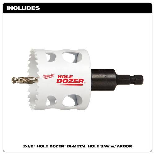 Hole Dozer Bi-Metal Hole Saw with 3/8 in. Arbor & Pilot Bit, 2-1/8 in.