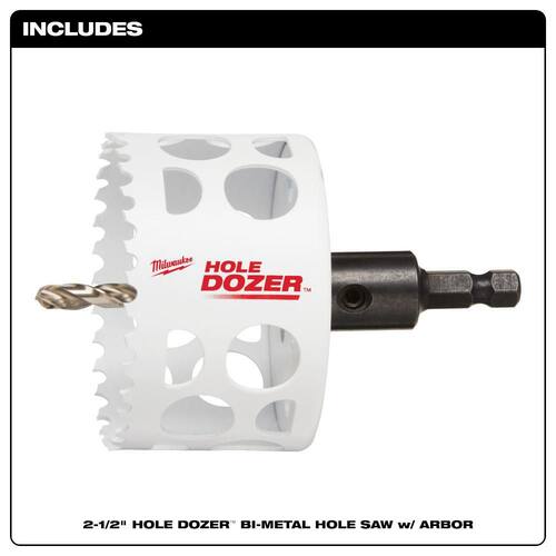 Hole Dozer Bi-Metal Hole Saw with 3/8 in. Arbor & Pilot Bit, 2-1/2 in.