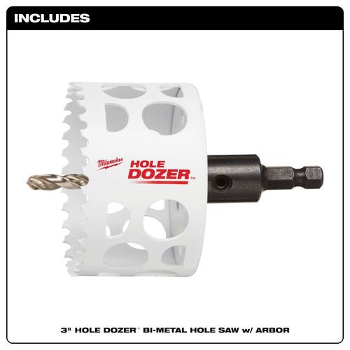 Hole Dozer Bi-Metal Hole Saw with 3/8 in. Arbor & Pilot Bit, 3 in.