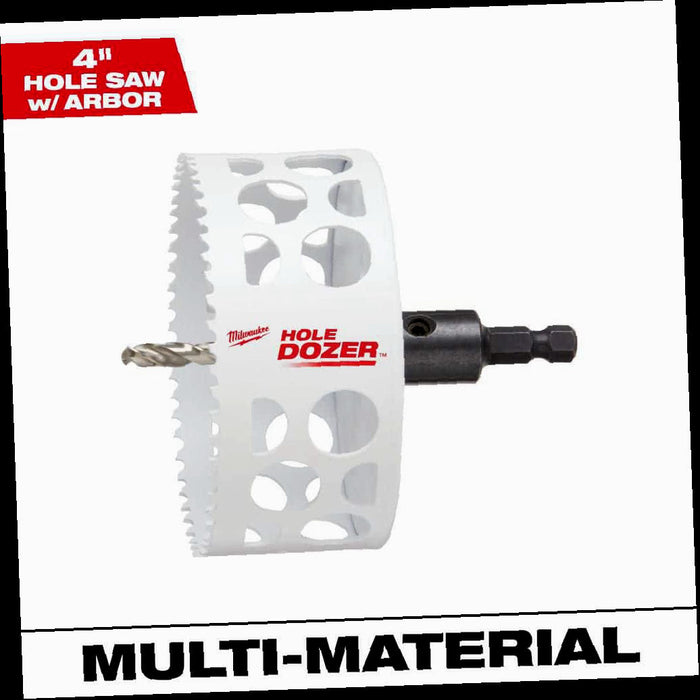 HOLE DOZER Bi-Metal Hole Saw with 3/8 in. Arbor and Pilot Bit, 4 in.