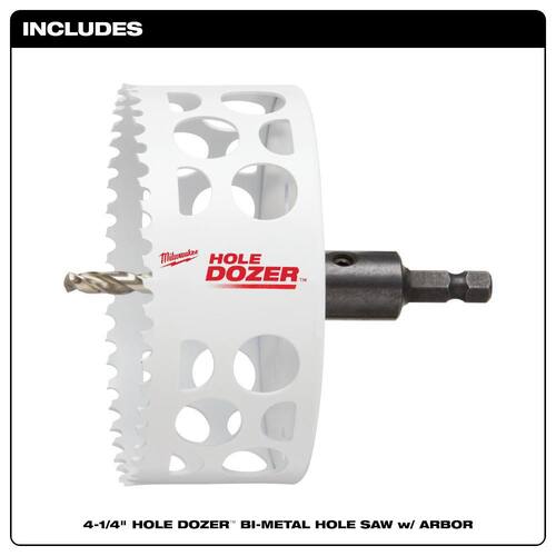 HOLE DOZER Bi-Metal Hole Saw with 3/8 in. Arbor and Pilot Bit, 4-1/4 in.