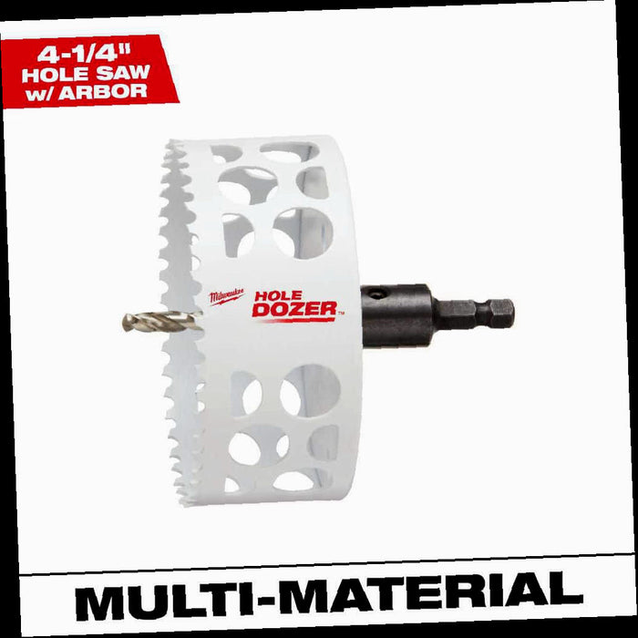 HOLE DOZER Bi-Metal Hole Saw with 3/8 in. Arbor and Pilot Bit, 4-1/4 in.