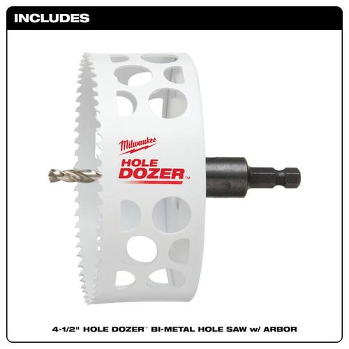 HOLE DOZER Bi-Metal Hole Saw with 3/8 in. Arbor and Pilot Bit, 4-1/2 in.