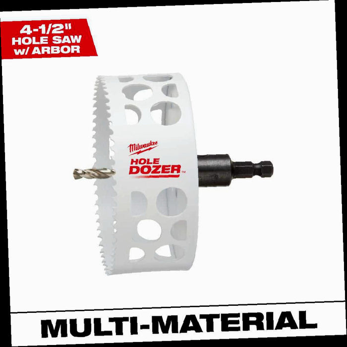 HOLE DOZER Bi-Metal Hole Saw with 3/8 in. Arbor and Pilot Bit, 4-1/2 in.