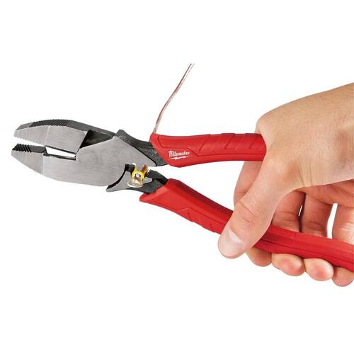 Lineman???s Pliers, 9 in., with Crimper, High Leverage