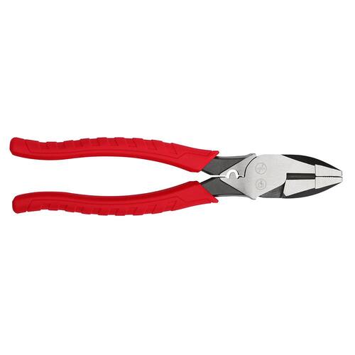 Lineman???s Pliers, 9 in., with Crimper, High Leverage