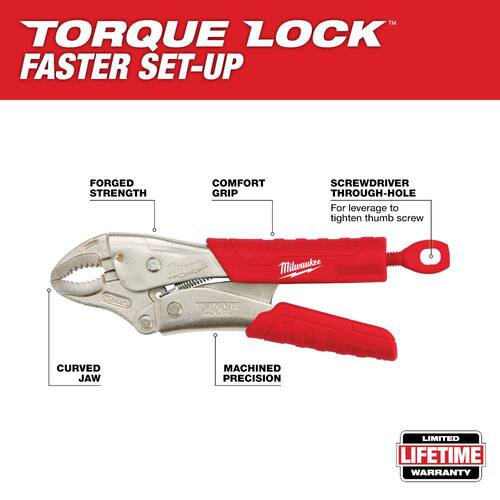 Locking Pliers Set, 2-Piece, Torque Lock Curved Jaw