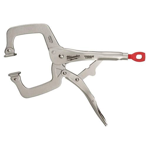 Locking C-Clamp, 11 in., with Swivel Jaws, Torque Lock