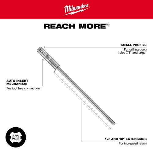 PLUSLOK 18 in. SDS-PLUS Carbide Bit Extension