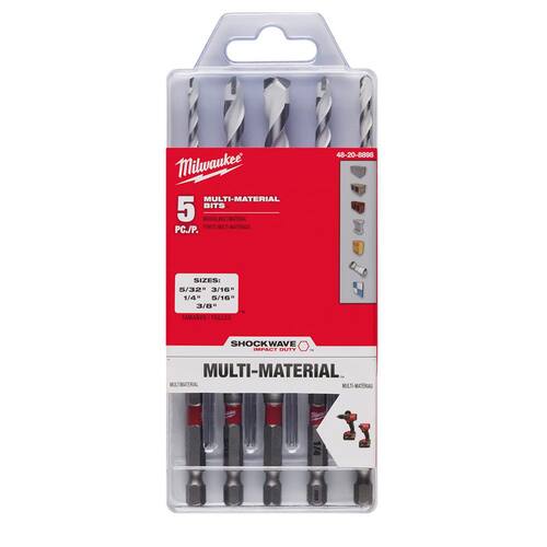 SHOCKWAVE Carbide Multi-Material Drill Masonry Bits Set (5-Pack)