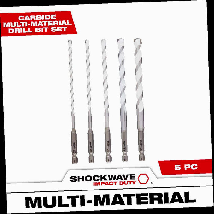 SHOCKWAVE Carbide Multi-Material Drill Masonry Bits Set (5-Pack)