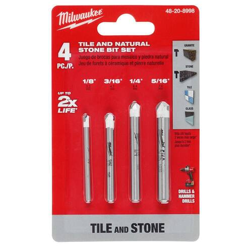 Carbide Natural Stone Drill Bit Set (4-Pack)