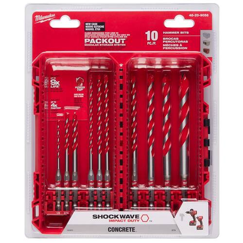 SHOCKWAVE Carbide Hammer Drill Bit Set (10-Piece)