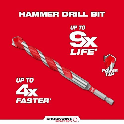 SHOCKWAVE Carbide Hammer Drill Bit Set (10-Piece)