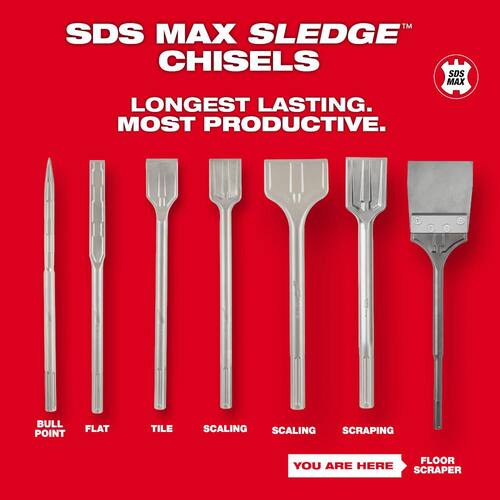 SLEDGE SDS-MAX Floor Scraper, 6 in. 5