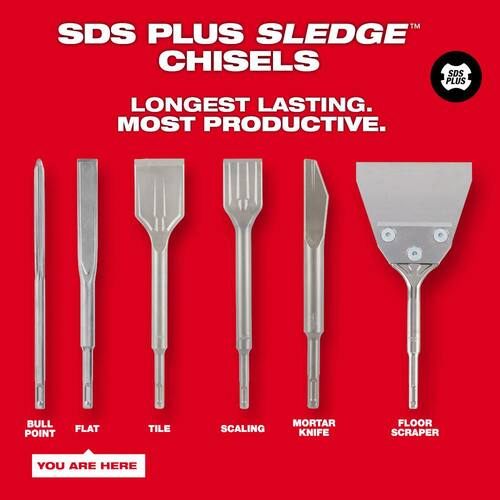 SLEDGE SDS-PLUS Flat Chisel, 3/4 in. x 10 in.