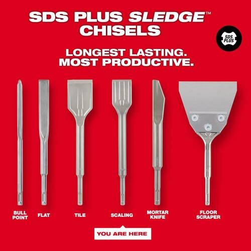 SLEDGE SDS-PLUS Scaling Chisel, 1-1/2 in. x 10 in.