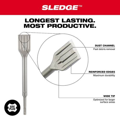 SLEDGE SDS-PLUS Scaling Chisel, 1-1/2 in. x 10 in.