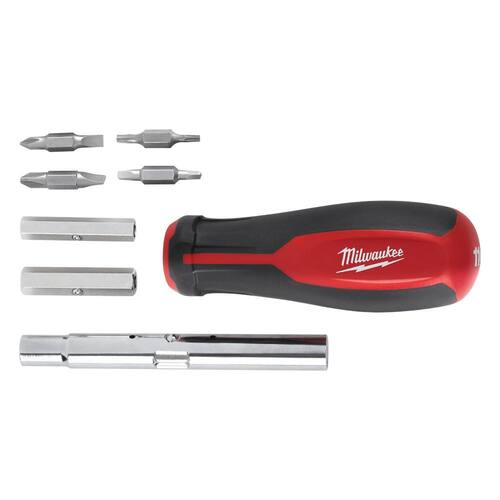 Multi-Tip Screwdriver with Square Drive Bits, 11-in-1