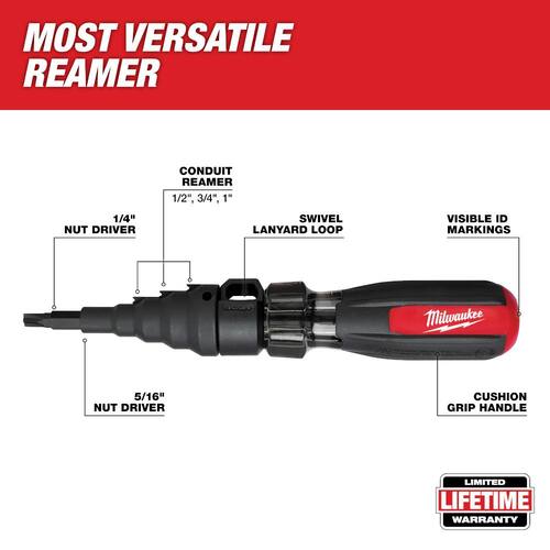 Conduit Reaming Multi-Bit Screwdriver, 7-in-1