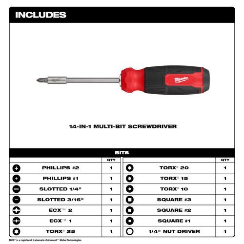 Multi-Bit Screwdriver, 14-In-1