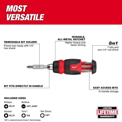 Multi-Bit and Ratcheting Compact Multi-bit Screwdriver Set (2-Piece), 14-In-1