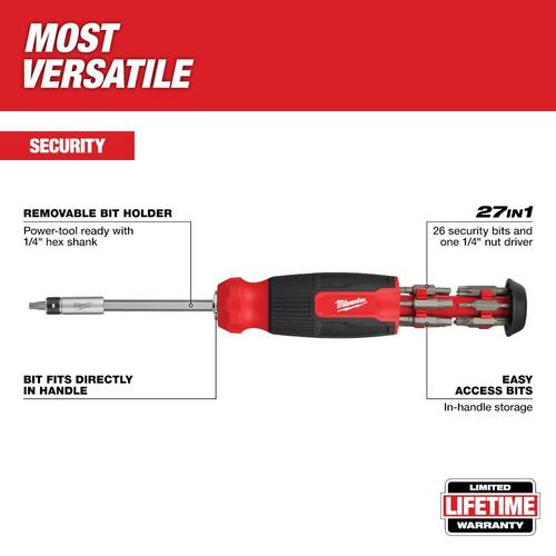 Tamperproof Multi-Bit Screwdriver, 27-in-1