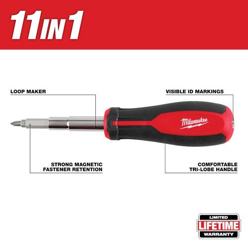 Magnetic Multi-Bit Screwdriver, 11-in-1