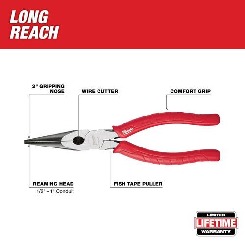 Needle Nose Pliers, 8 in., Long