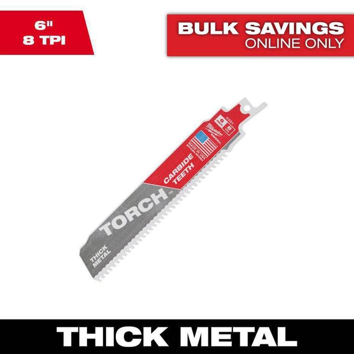 Saw Blade 6 in. 8 TPIThick  Metal Carbide Reciprocating Torch