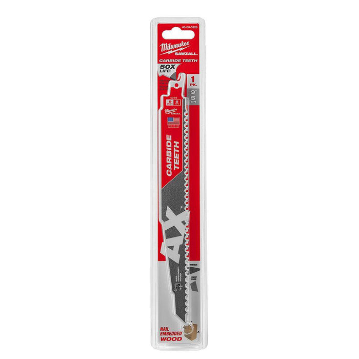 Saw Blade 9 in. 5 TPI Wood and Nails Carbide Reciprocating