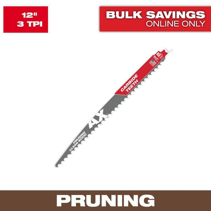 Saw Blade 12 in. 3 TPI Wood and Nails Pruning Carbide Reciprocating