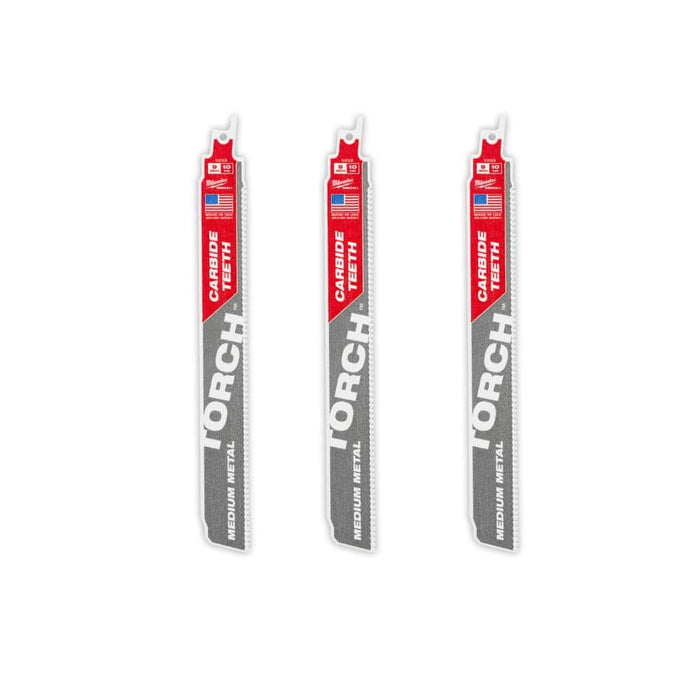 Saw Blade 9 in. 10 TPI Metal Carbide Reciprocating Torch (3-Pack)