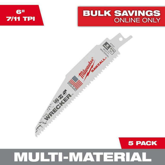 Saw Blade 6 in. 7/11 TPI Multipurpose Reciprocating (5-Pack)