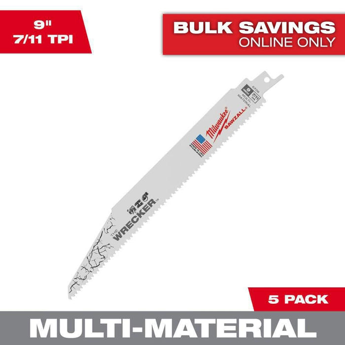 Saw Blade 9 in. Multipurpose 7/11 TPI Reciprocating (5-Pack)