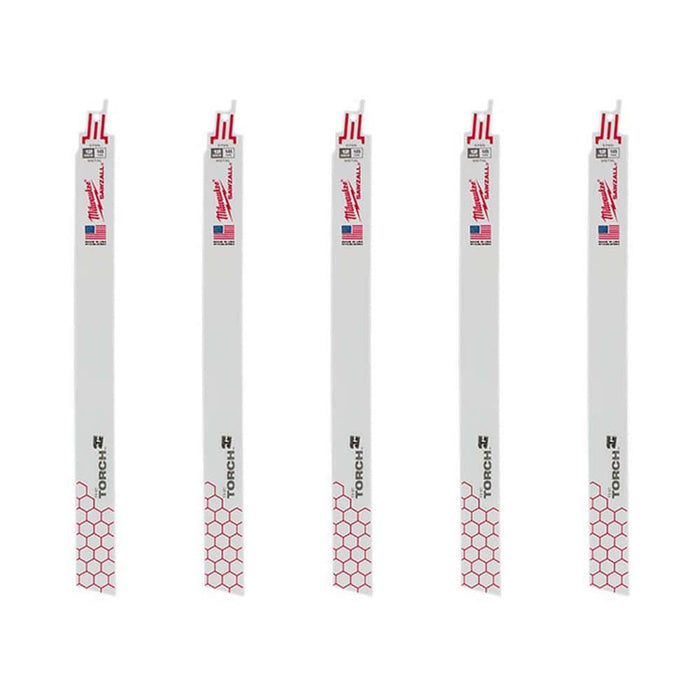 Saw Blade 12 in. 18 TPI Medium Metal Reciprocating Torch (5-Pack)