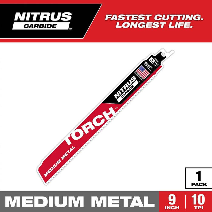 Saw Blade 9 in. 10 TPI Medium Metal Carbide Reciprocating Torch
