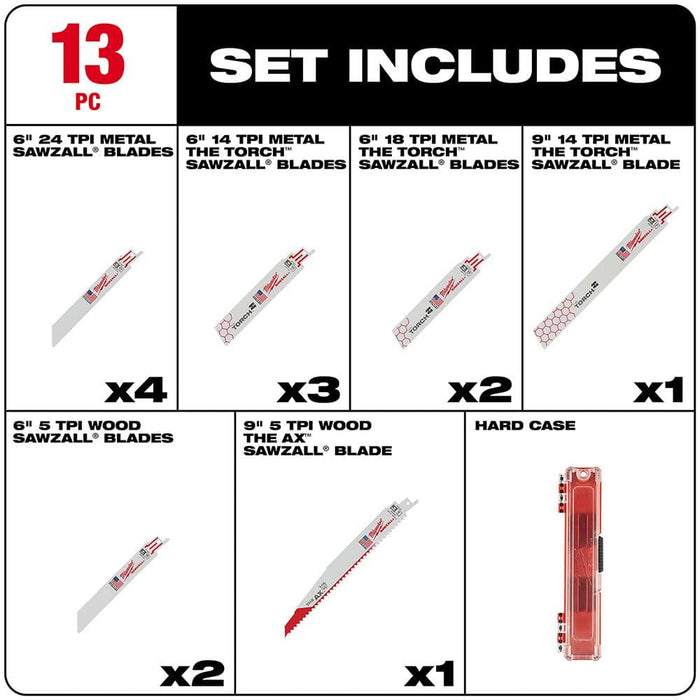 Saw Blade Multipurpose Reciprocating Bi-Metal (13-Pack)